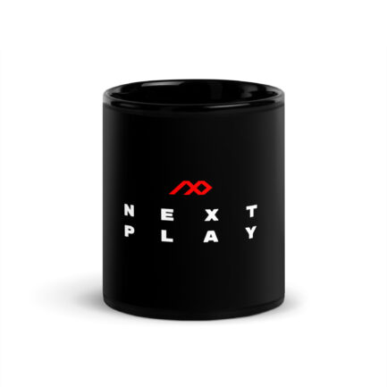Next Play Music Logo Black Glossy Mug