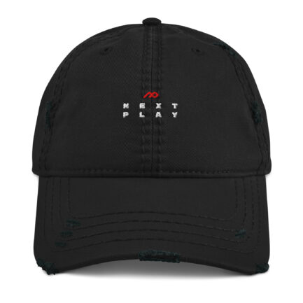 Next Play Music Embroidered Logo Distressed Hat