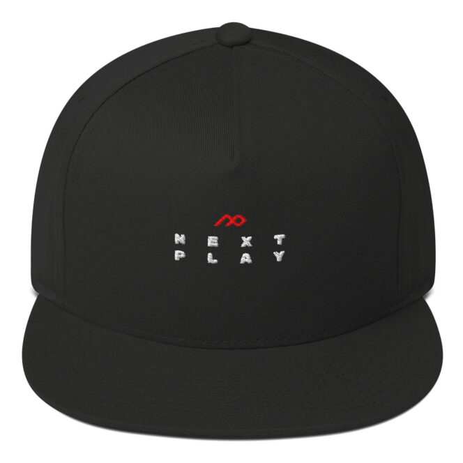 Next Play Music Embroidered Logo Flat Snapback Cap