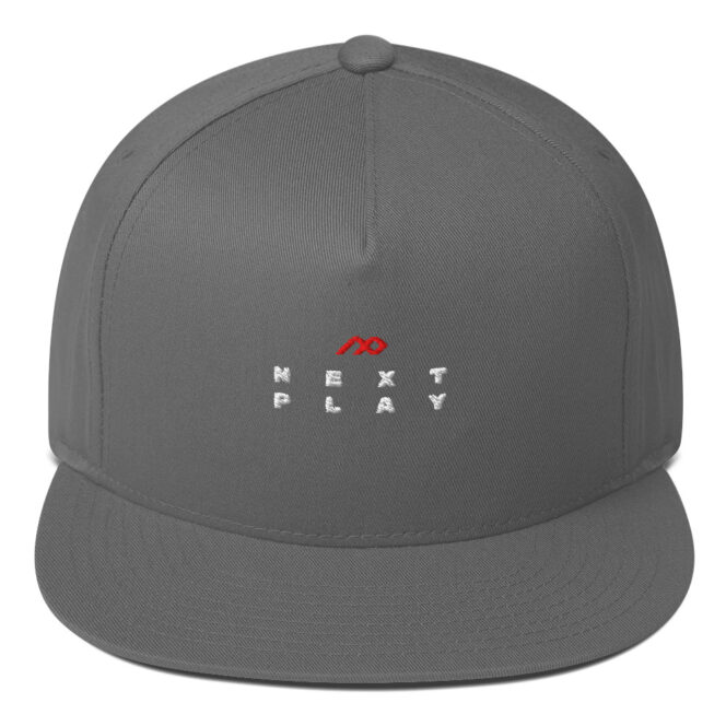 Next Play Music Embroidered Logo Flat Snapback Cap - Image 15