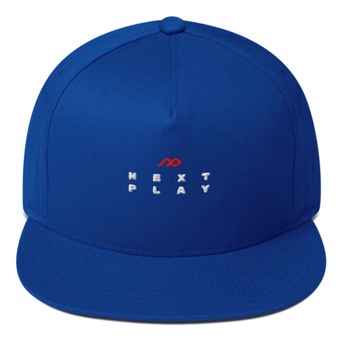 Next Play Music Embroidered Logo Flat Snapback Cap - Image 8