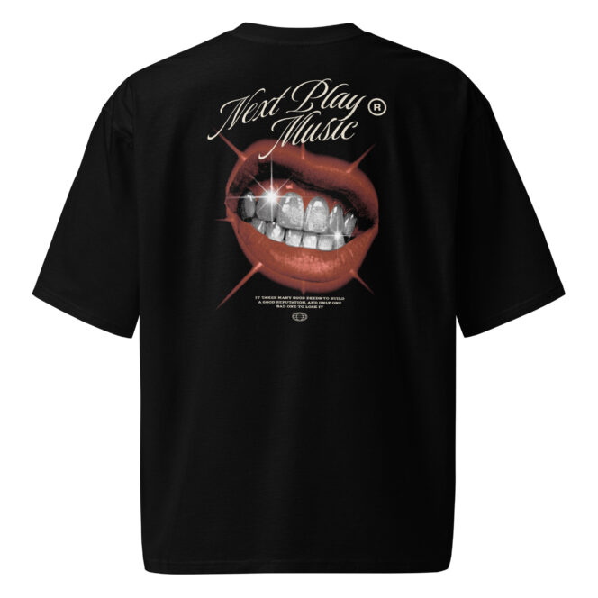 Next Play Music Shining Teeth Oversized heavyweight t-shirt - Image 2