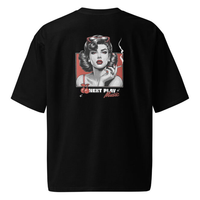 Next Play Music Retro Lady Oversized heavyweight t-shirt - Image 2