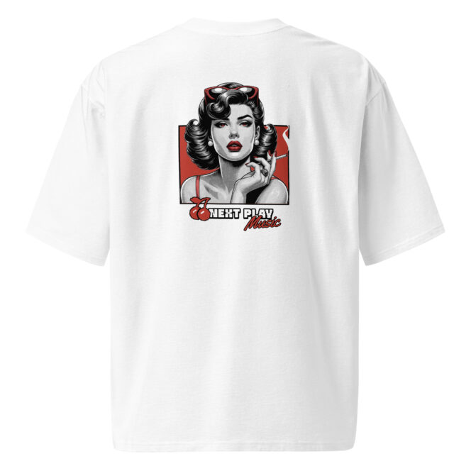 Next Play Music Retro Lady Oversized heavyweight t-shirt - Image 12