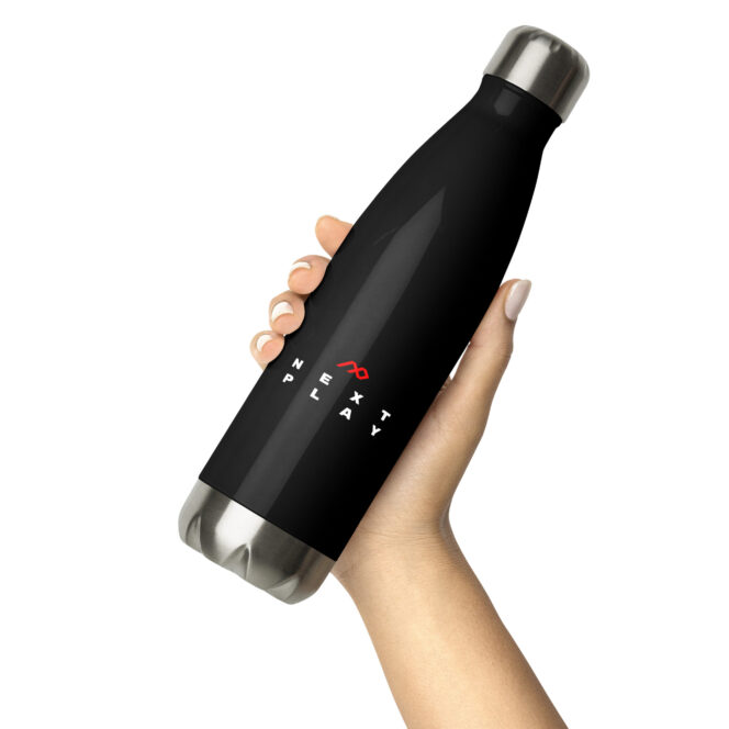 Next Play Music Black Stainless Steel Water Bottle - Image 4