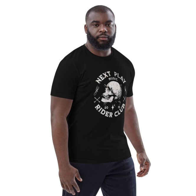 Next Play Music Rider Club Unisex organic cotton t-shirt - Image 3