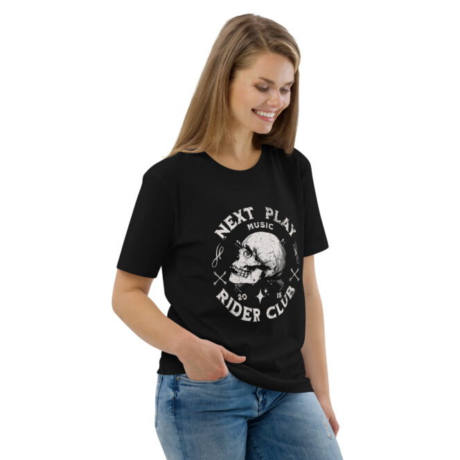 Next Play Music Rider Club Unisex organic cotton t-shirt - Image 4