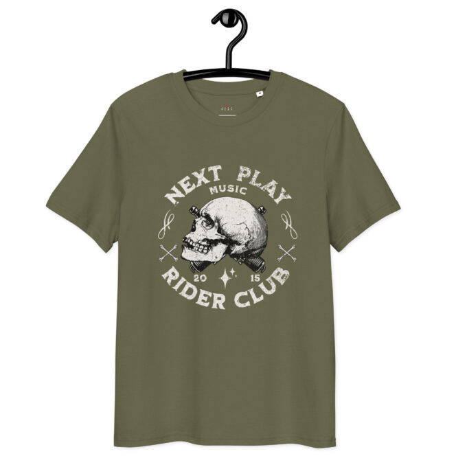 Next Play Music Rider Club Unisex organic cotton t-shirt - Image 13