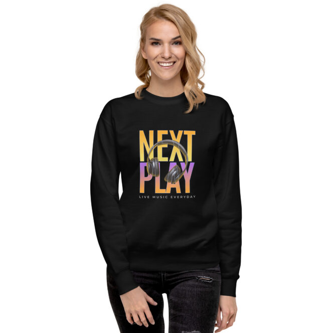 Next Play Music Headphones Unisex Premium Sweatshirt - Image 3
