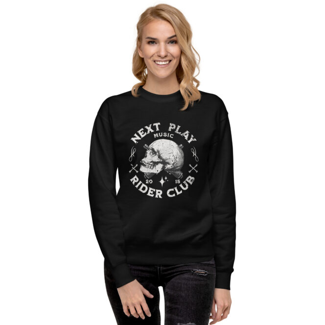 Next Play Music Rider Club Unisex Premium Sweatshirt - Image 3