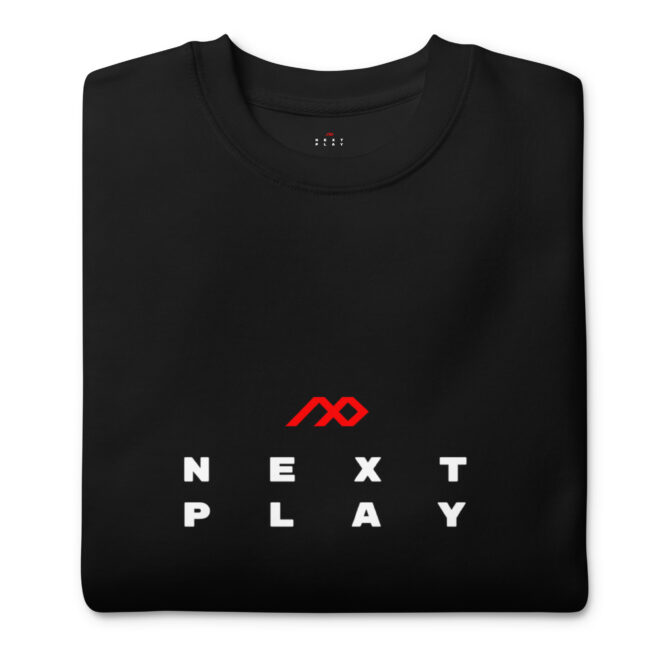Next Play Music Logo Unisex Premium Sweatshirt - Image 3