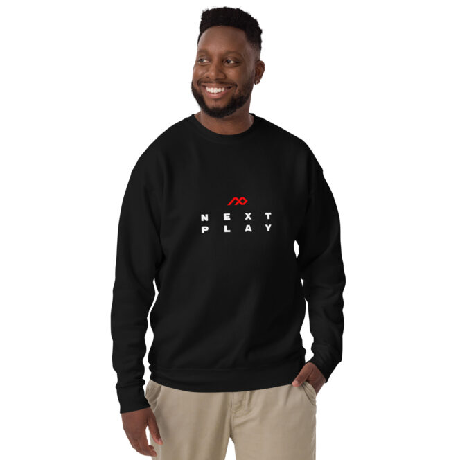 Next Play Music Logo Unisex Premium Sweatshirt - Image 4