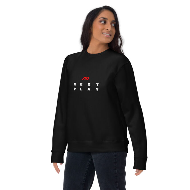 Next Play Music Logo Unisex Premium Sweatshirt - Image 6