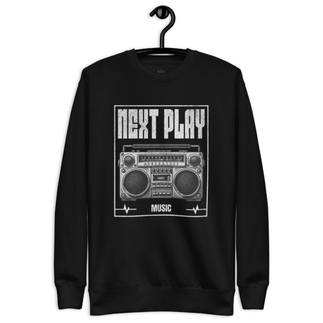 Next Play Music Boombox Unisex Premium Sweatshirt
