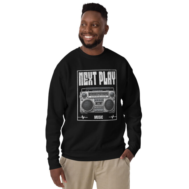 Next Play Music Boombox Unisex Premium Sweatshirt - Image 4