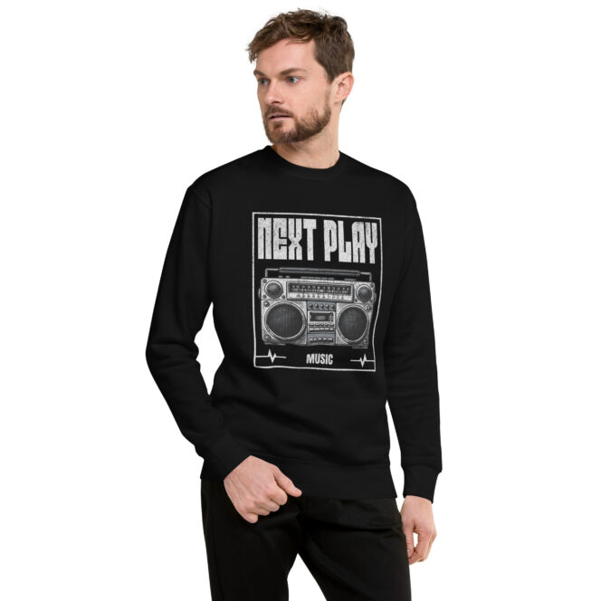 Next Play Music Boombox Unisex Premium Sweatshirt - Image 5