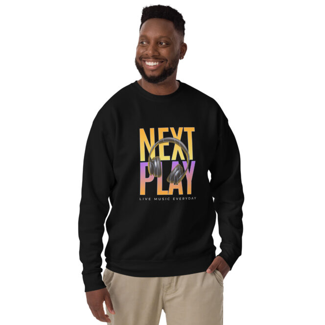 Next Play Music Headphones Unisex Premium Sweatshirt - Image 4