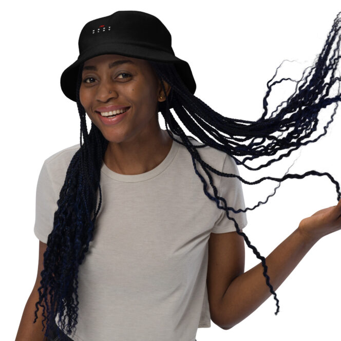 Next Play Music Embroidered Logo Unstructured Terry Cloth Bucket Hat - Image 2