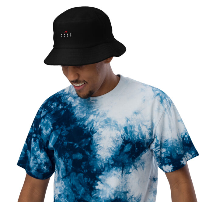 Next Play Music Embroidered Logo Unstructured Terry Cloth Bucket Hat - Image 3