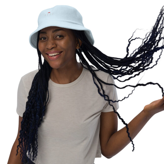 Next Play Music Embroidered Logo Unstructured Terry Cloth Bucket Hat - Image 8
