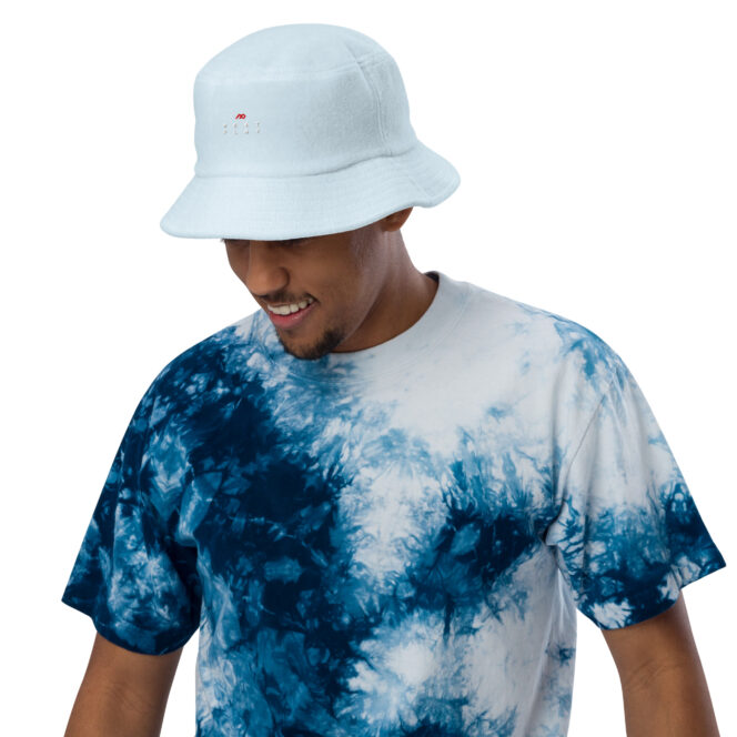 Next Play Music Embroidered Logo Unstructured Terry Cloth Bucket Hat - Image 9