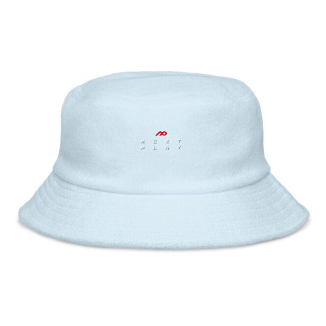 Next Play Music Embroidered Logo Unstructured Terry Cloth Bucket Hat - Image 7