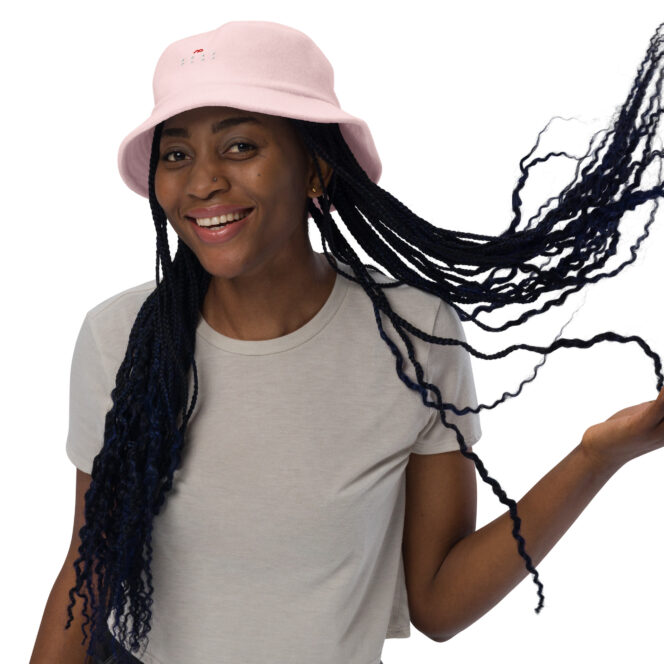 Next Play Music Embroidered Logo Unstructured Terry Cloth Bucket Hat - Image 5