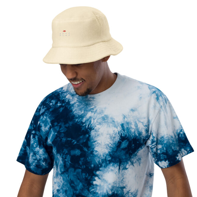 Next Play Music Embroidered Logo Unstructured Terry Cloth Bucket Hat - Image 12