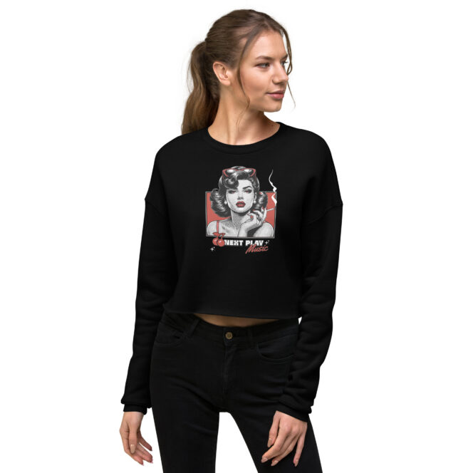 Next Play Music Retro Lady Crop Sweatshirt - Image 3
