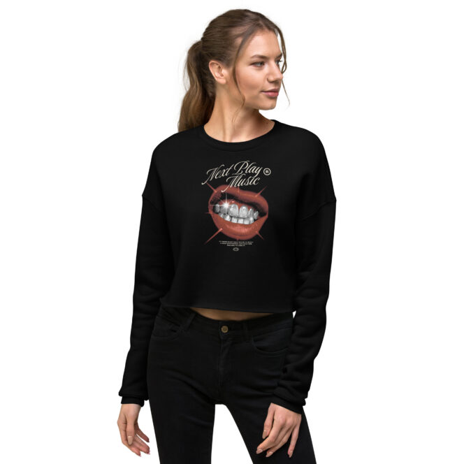 Next Play Music Shining Teeth Crop Sweatshirt - Image 3